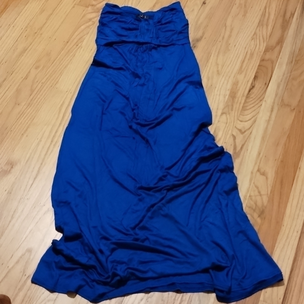 🙋Nice Collection blue strapless dress long - stretch to fit M to L